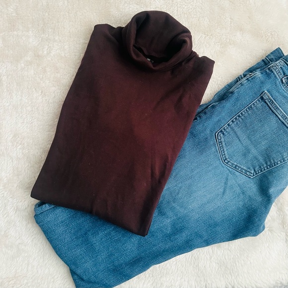 Dark Brown Turtleneck T Shirt - Picture 7 of 14